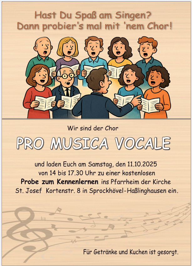 Flyer zur offenen Probe am 11.10.2025